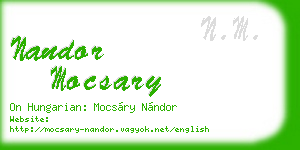 nandor mocsary business card
