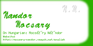 nandor mocsary business card